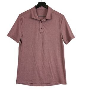 Lululemon Mens Polo Short Sleeve Shirt Red - S